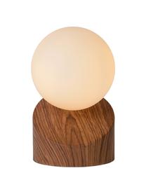 Kleine Tischlampe Len mit Touch-Funktion, Lampenschirm: Opalglas, Lampenfuß: Metall, beschichtet, Dunkelbraun, Opalweiß, Ø 10 x H 16 cm