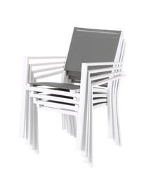 Silla apilables para exterior Thais, Estructura: aluminio recubierto, Blanco, gris, An 69 x Al 99 cm