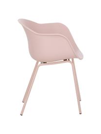 Silla con reposabrazos Claire, Asiento: plástico, Patas: metal con pintura en polv, Rosa, An 60 x F 54 cm