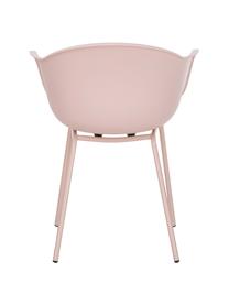 Silla con reposabrazos Claire, Asiento: plástico, Patas: metal con pintura en polv, Rosa, An 60 x F 54 cm