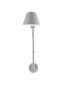 Grosse Verstellbare Wandleuchte Stay mit Stecker, Lampenschirm: Metall, beschichtet, Grau, T 72 x H 55 cm