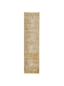 Schimmernder Läufer Cordoba mit Fransen, Vintage Style, Flor: 70% Acryl, 30% Viskose, Beigetöne, 80 x 300 cm