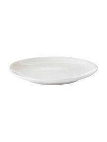 Platos postre artesanales Copenhagen, 4 uds., Gres, Marfil con rayas finas en beige claro, Ø 20 x Al 2 cm