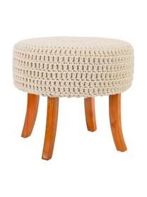 Taburete Africa, Patas: madera, Asiento: cuerda de algodón, Marrón, beige , Ø 47 x Al 40 cm