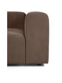 Modulares Sofa Lena (3-Sitzer) mit Hocker, Bezug: Webstoff (88% Polyester, , Gestell: Kiefernholz, Schichtholz,, Füße: Kunststoff, Webstoff Dunkelbraun, B 209 x T 181 cm