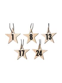 Geschenkanhänger-Set Numbers, 24-tlg., Paulowniaholz, Holz, Schwarz, Ø 4 x H 4 cm