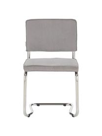 Krzesło podporowe ze sztruksu aksamitnego  Kink, Tapicerka: aksamitny sztruks (88% ny, Nogi: tworzywo sztuczne, Jasnoszary sztruks, S 48 x G 48 cm
