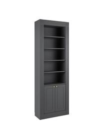 Libreria grigia Single, Pannello di fibra a media densità (MDF), truciolare, rivestito, Legno, grigio verniciato, Larg. 80 x Alt. 235 cm