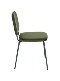 Krzesło tapicerowane z aksamitu Jasper, 2 szt., Tapicerka: aksamit (wysokiej jakości, Nogi: metal malowany proszkowo, Ciemny zielony, S 49 x G 57 cm