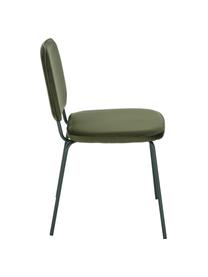 Chaise rembourrée en velours Jasper, 2 pièces, Vert foncé