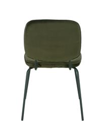 Sametová čalouněná židle Jasper, 2 ks, Tmavě zelená