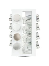 Draaibaar kruidenrek Soho met opbergdozen B 18 x H 29 cm, 17 st., Frame: gecoat metaal, kunststof, Wit, edelstaalkleurig, B 18 x H 29 cm