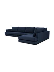 XXL-Ecksofa Tribeca in Dunkelblau, Bezug: 100% Polyester Der hochwe, Gestell: Massives Buchenholz, Webstoff Dunkelblau, B 405 x T 228 cm