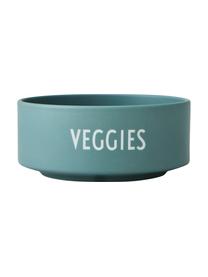 Designová miska s nápisem Favourite VEGGIES, Nefritově zelená, bílá