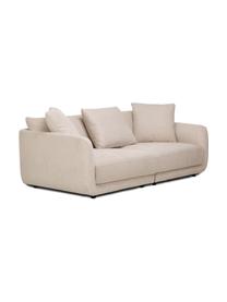 Modulaire zitbank Jasmin (3-zits) in beige, Bekleding: 85% polyester, 15% nylon , Frame: massief sparrenhout FSC-g, Poten: kunststof, Stof beige, B 208 x H 84 cm