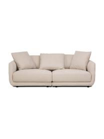 Modulaire zitbank Jasmin (3-zits) in beige, Bekleding: 85% polyester, 15% nylon , Frame: massief sparrenhout FSC-g, Poten: kunststof, Stof beige, B 208 x H 84 cm