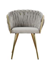 Sametová židle s područkami Larissa, Samet béžová Nohy: zlatá, Š 63 cm, H 55 cm