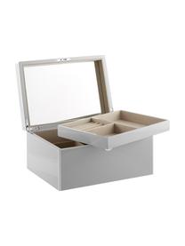 Schmuckbox Taylor mit Spiegel, Kästchen: Mitteldichte Holzfaserpla, Unterseite: Samt zur Schonung der Möb, Hellgrau, B 31 x H 16 cm