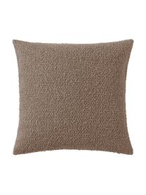 Bouclé kussenhoes Coda in taupe, 97% polyester, 3% acryl, Taupe, B 50 x L 50 cm