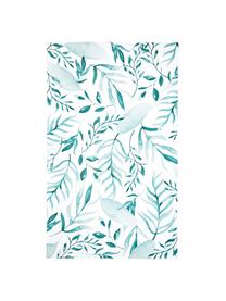 Drap plat en percale Francine, Endroit : vert, blanc Envers : blanc