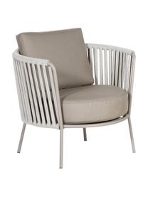 Garten-Loungesessel Sunderland mit Sitzpolster, Beine: Stahl, galvanisch verzink, Bezug: Polyacryl, Taupe, Helltaupe, B 73 x T 74 cm