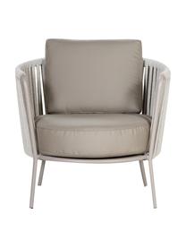 Garten-Loungesessel Sunderland mit Sitzpolster, Beine: Stahl, galvanisch verzink, Bezug: Polyacryl, Taupe, Helltaupe, B 73 x T 74 cm