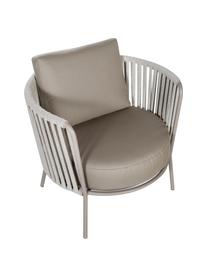 Garten-Loungesessel Sunderland mit Sitzpolster, Beine: Stahl, galvanisch verzink, Bezug: Polyacryl, Taupe, Helltaupe, B 73 x T 74 cm