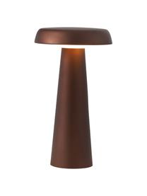 Zewnętrzna lampa stołowa LED z funkcją przyciemniania Arcello, Metal anodowany, Czerwonobrązowy, Ø 14 x W 25 cm