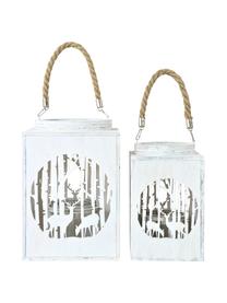 Set 2 lanterne Selva, Bianco, Set in varie misure