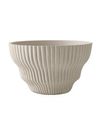 Bol décoratif métal beige Rib, Ø 23 cm, Aluminium, enduit, Beige, Ø 23 x haut. 14 cm