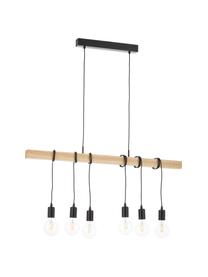 Velké závěsné svítidlo ze dřeva Townshend, Černá, kaučukové dřevo, Š 100 cm, H 10 cm