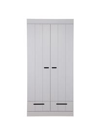 Armario Connect, 2 puertas, Estructura: madera de pino maciza pin, Estantes: melamina, Gris claro, An 94 x Al 195 cm