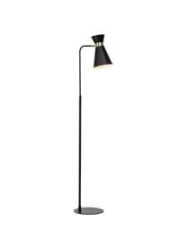 Lampa do czytania Grazia, Podstawa lampy i klosz: czarny Mocowanie: odcienie złotego, matowy, W 144 cm