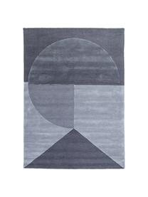 Tapis en laine tufté à la main Satomi, Anthracite, tons gris