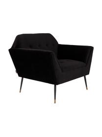 Fauteuil en velours noir Kate, Velours noir