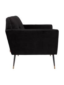 Fauteuil en velours noir Kate, Velours noir