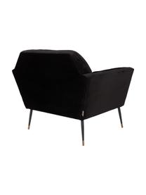 Fauteuil en velours noir Kate, Velours noir