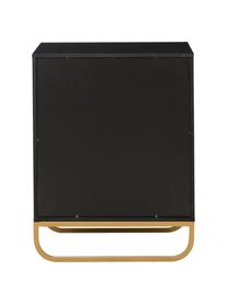 Cómoda Sanford, Estructura: tablero de fibras de dens, Parte trasera: tablero de fibras de desi, Patas: metal con pintura en polv, Negro, dorado, An 80 x Al 106 cm