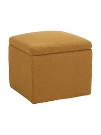 Pouf contenitore in tessuto bouclé giallo senape Winou, Rivestimento: 100% poliestere Il rivest, Bouclé giallo senape, Larg. 50 x Alt. 48 cm