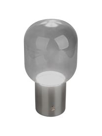 Kleine LED-Tischlampe Albero, Lampenschirm: Glas, Lampenfuß: Metall, beschichtet, Silberfarben, Hellgrau, Ø 13 x H 25 cm
