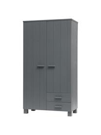 Armadio grigio con cassetti Dennis, Grigio scuro, Larg. 111 x Alt. 202 cm