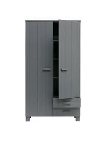 Armadio grigio con cassetti Dennis, Grigio scuro, Larg. 111 x Alt. 202 cm