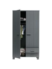 Armadio grigio con cassetti Dennis, Grigio scuro, Larg. 111 x Alt. 202 cm