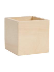 Kleine wandlamp Quad van hout, Lampenkap: hout, Beige, B 10 x H 10 cm