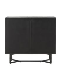 Sideboard Luca aus Massivholz, Korpus: Massives Mangoholz, lacki, Mangoholz schwarz lackiert, Schwarz, B 90 x H 83 cm