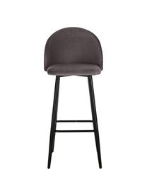 Tabouret de bar en velours gris foncé Amy, Gris, larg. 45 x haut. 103 cm