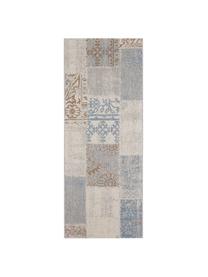 In- & outdoor loper Symi, 100% polypropyleen, Beige, blauw, bruin, grijs, 80 x 200 cm