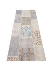 In- & outdoor loper Symi, 100% polypropyleen, Beige, blauw, bruin, grijs, 80 x 200 cm