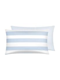 Funda de almohada de algodón Lorena, Azul claro, blanco crema, An 50 x L 70 cm
