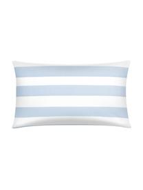 Funda de almohada de algodón Lorena, Azul claro, blanco crema, An 50 x L 70 cm